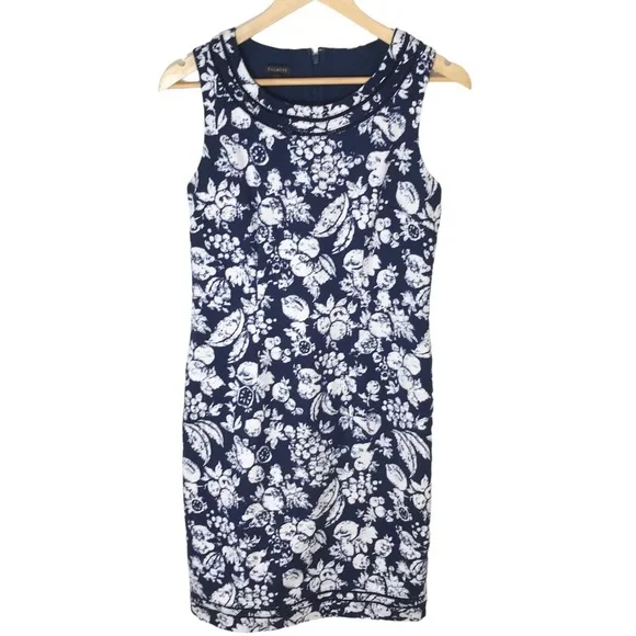 Talbots Blue and White Print Shift/Sheath Dress - Picture 2 of 15